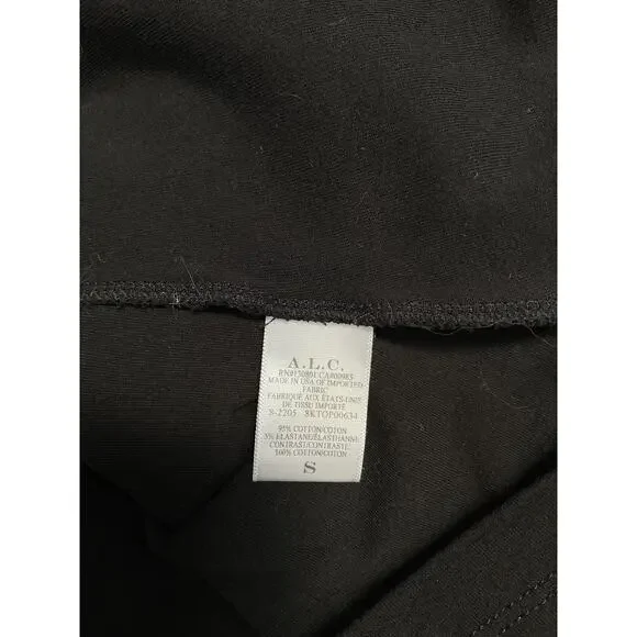 A.L.C. 'Frankie' Black Cotton T-Shirt Size S - Picture 5 of 5